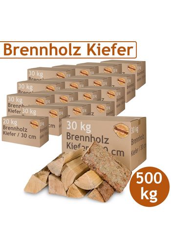 Kaminholz &amp; Brennholz gemischt – 500 kg | 60 % Hartholz / 40 % Weichholz | Kammergetrocknet
