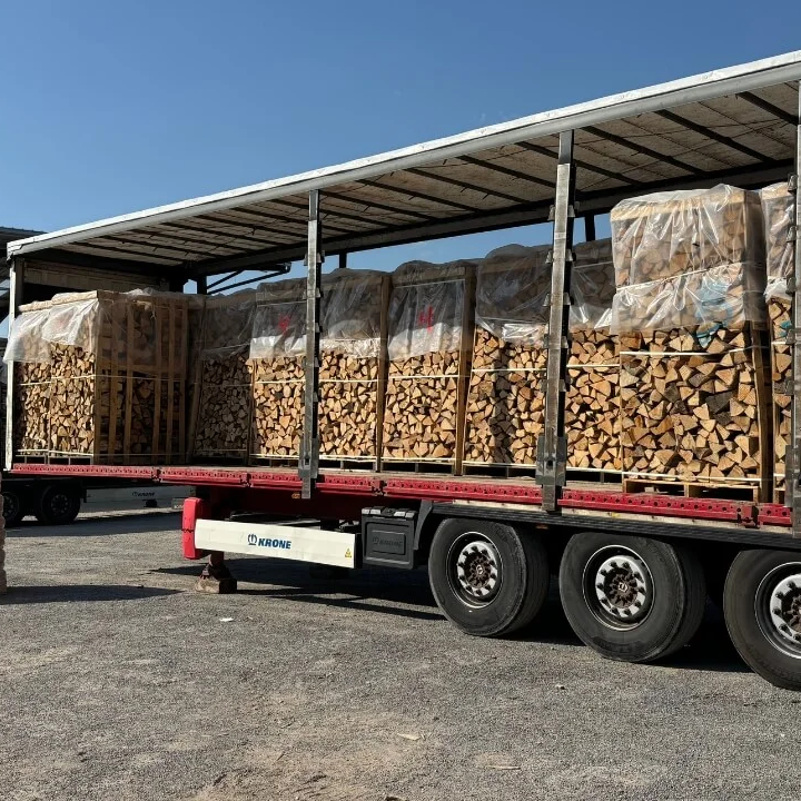Volle LKW-Ladung Birkenbrennholz (48 Ster) – 25 cm Scheite – Professionelles, gebrauchsfertiges Paket
