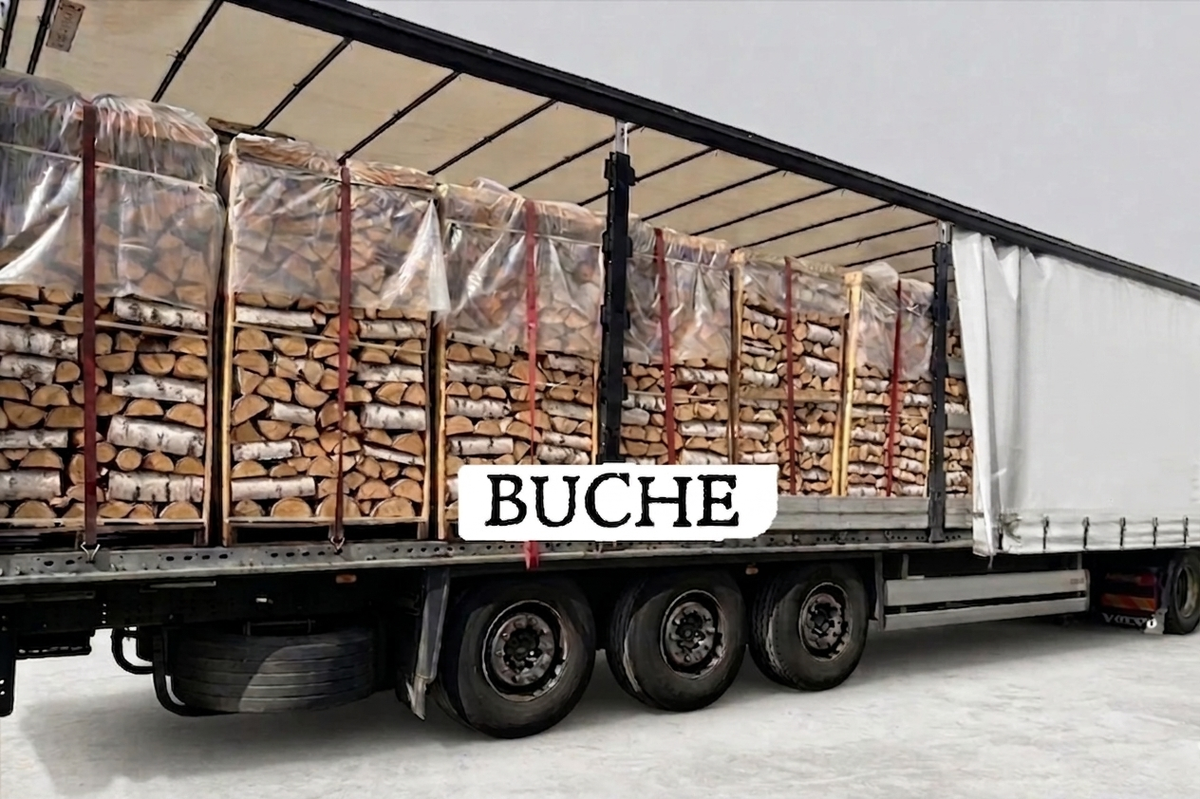 LKW-Ladung Brennholz – Buche – 30/33 cm – kammergetrocknet – 2 RM Paletten
