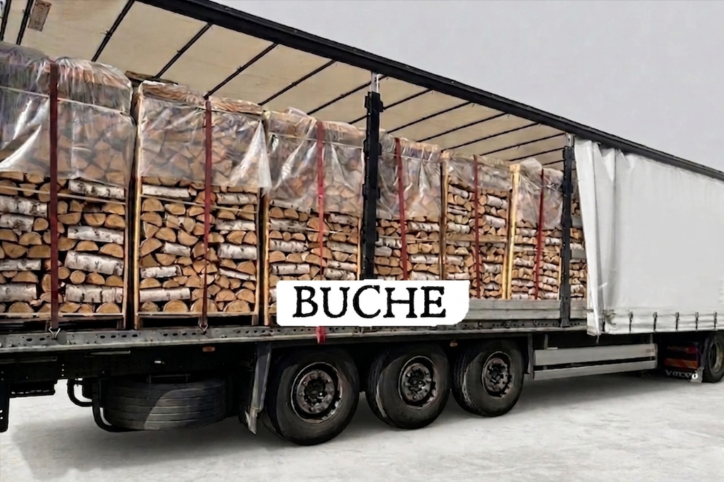 LKW-Ladung Brennholz – Buche – 25 cm – kammergetrocknet – 1,8 RM Paletten